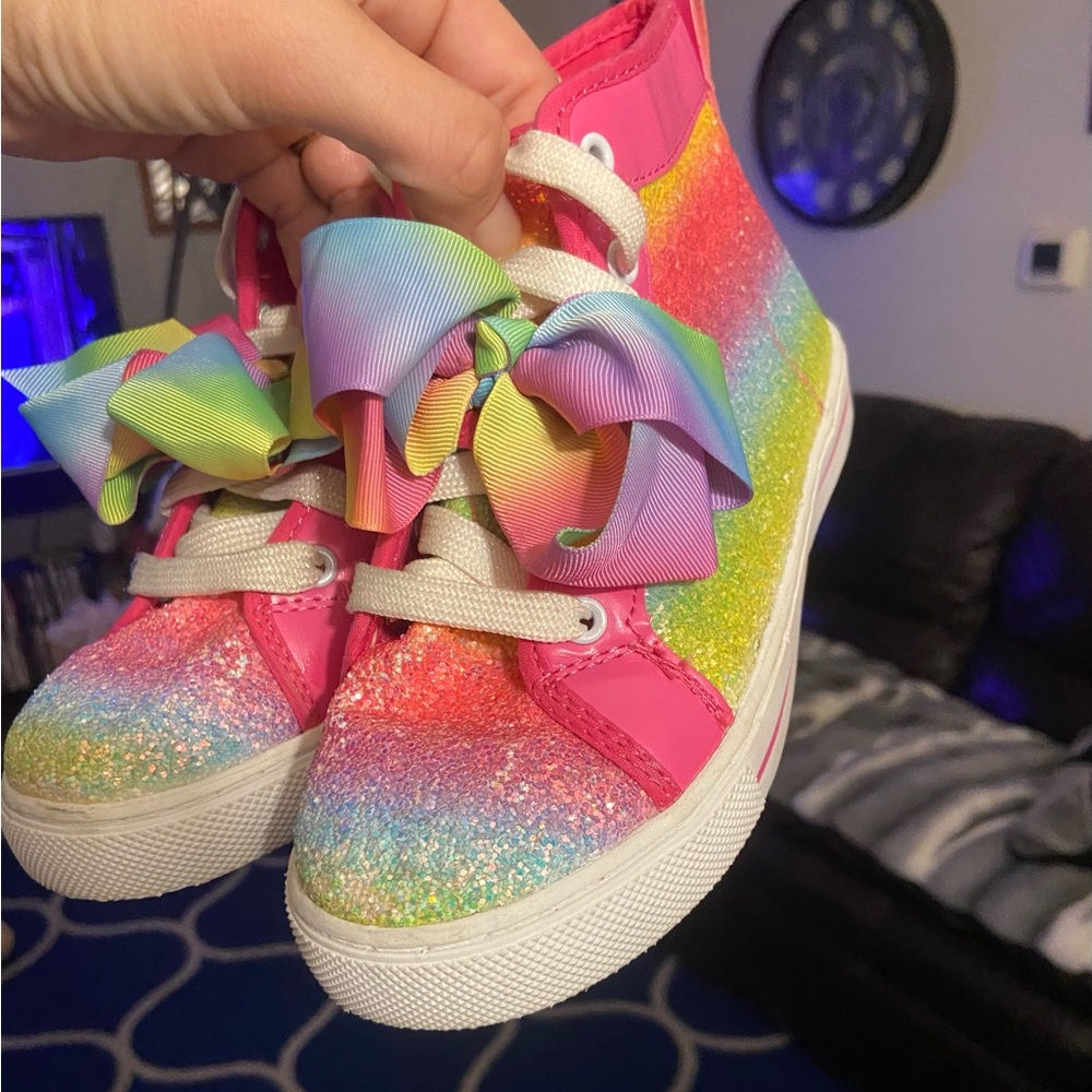 JoJo Siwa Pink and Rainbow Glitter Sneakers